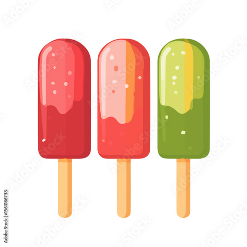 My Simple flat 2D illustration red and green popsicle isolated on transparent background, vector, flat design, animation design, simple flat 2D icon, clipart, flat 2D vector, design by me. vector icon