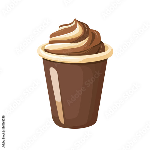 My A Simple flat 2D illustration coco ice cream cup isolated on transparent background, vector, flat design, animation design, simple flat 2D icon, clipart, flat 2D vector, design by me. vector icon