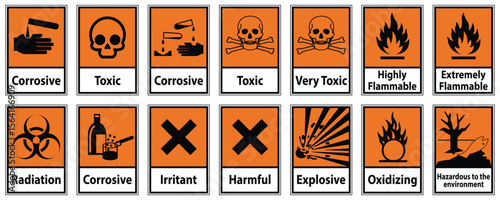 Detailed Hazard Symbols for Chemical Safety and Environmental Awareness