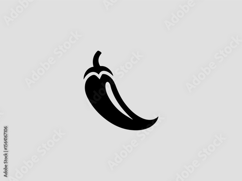 Minimalist red chili pepper vector logo for hot sauce brands or Mexican restaurants