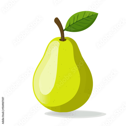 My A Simple flat 2D illustration green pear isolated on transparent background, vector, flat design, animation design, simple flat 2D icon, clipart, flat 2D vector, design by me. vector