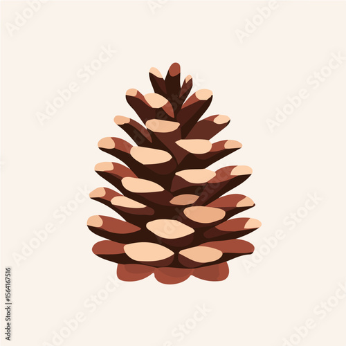 My A Simple flat 2D illustration pine cone isolated on transparent background, vector, flat design, animation design, simple flat 2D icon, clipart, flat 2D vector, design by me. vector