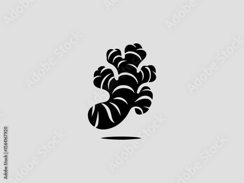 Vintage engraved ginger root vector logo for spice companies or tea merchants