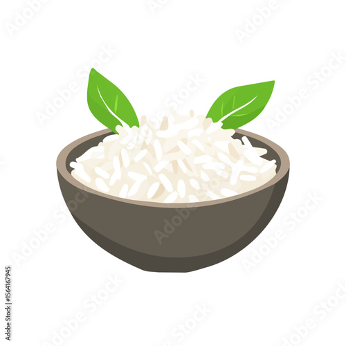 My A Simple flat 2D illustration rice isolated on transparent background, vector, flat design, animation design, simple flat 2D icon, clipart, flat 2D vector, design by me. vector