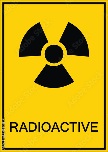 Warning Sign for Radioactive Material with Symbol and Numeric Indicator