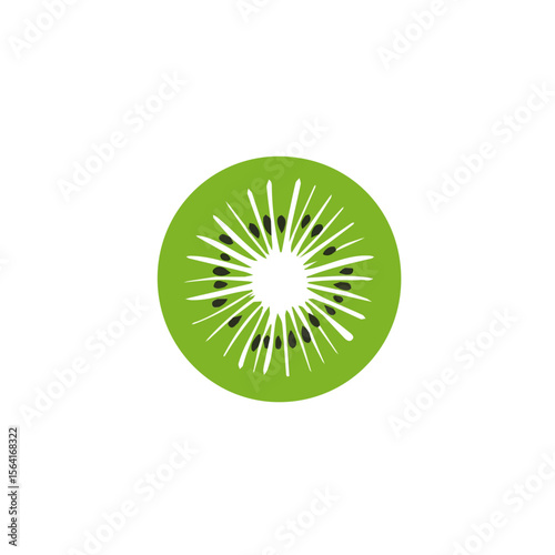 My A Simple flat 2D illustration sliced kiwi isolated on transparent background, vector, flat design, animation design, simple flat 2D icon, clipart, flat 2D, design by me. My vector