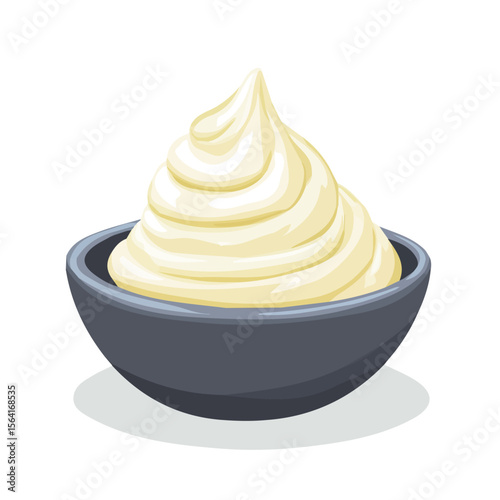 My A Simple flat 2D illustration sour cream isolated on transparent background, vector, flat design, animation design, simple flat 2D icon, clipart, flat 2D, design by me. My vector