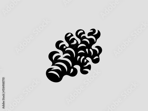 Minimalist ginger root silhouette vector logo for organic