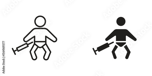 Baby Vaccination icon Design Illustrations. editable web icons