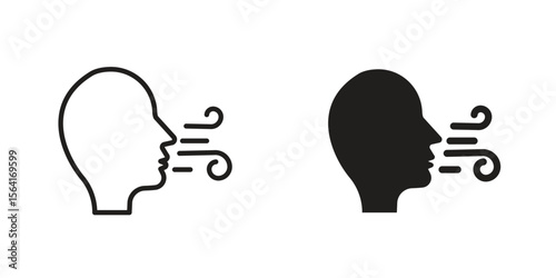 Breath icon Design Illustrations. editable web icons