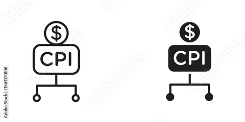 Consumer prices index icon Design Illustrations. editable web icons