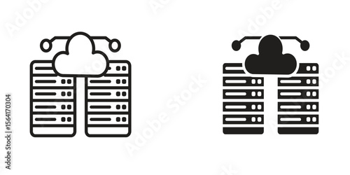 Data center icon Design Illustrations. editable web icons