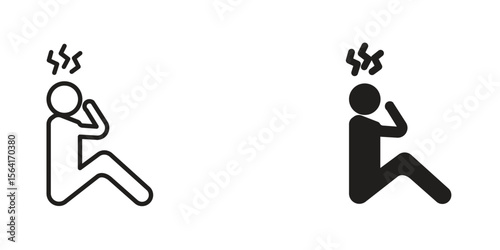 Depression icon Design Illustrations. editable web icons