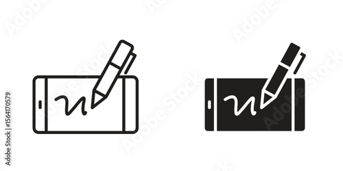 Electronic signature icon Design Illustrations. editable web icons