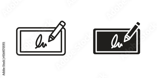 Electronic signature icon Design Illustrations. editable web icons