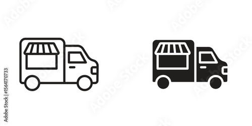 Food truck icon Design Illustrations. editable web icons