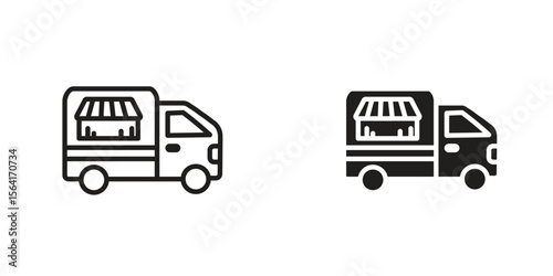 Food truck icon Design Illustrations. editable web icons