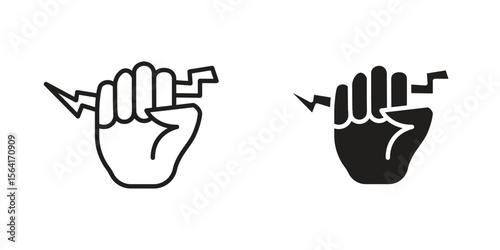 Hand with Power icon Design Illustrations. editable web icons
