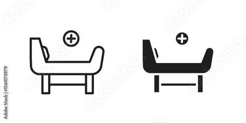Hospital bed icon Design Illustrations. editable web icons