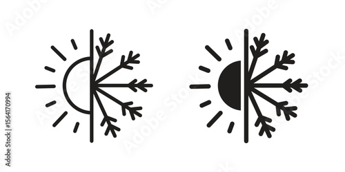 Hot and cold icon Design Illustrations. editable web icons