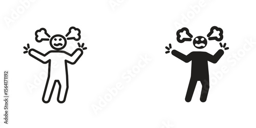 Irritated human icon Design Illustrations. editable web icons