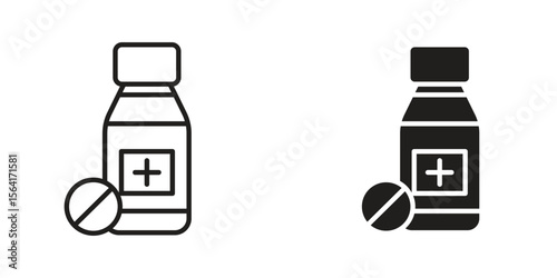 Medicine bottle icon Design Illustrations. editable web icons