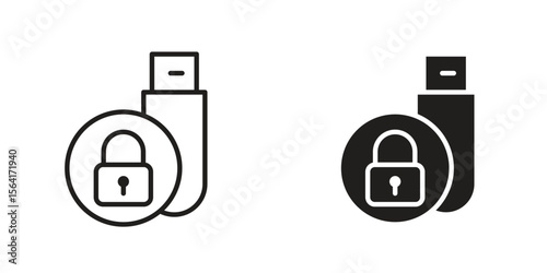Pendrive security icon Design Illustrations. editable web icons