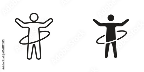 People Hula hop icon Design Illustrations. editable web icons