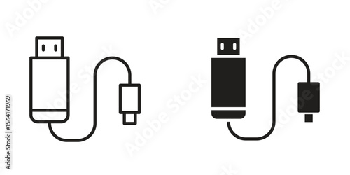 Phone cable icon Design Illustrations. editable web icons