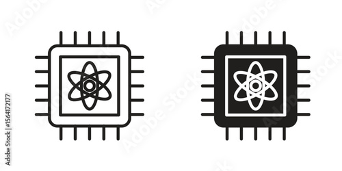 Quantum computing icon Design Illustrations. editable web icons
