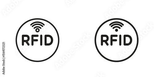 RFID icon Design Illustrations. editable web icons