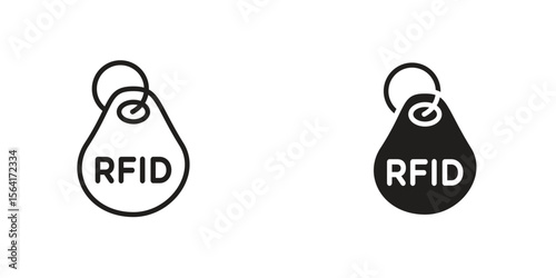 RFID key tag icon Design Illustrations. editable web icons