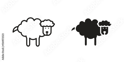 Sheep icon Design Illustrations. editable web icons