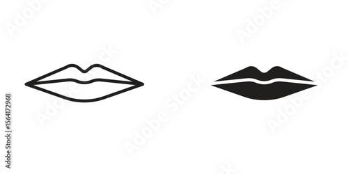 Thin lips icon Design Illustrations. editable web icons