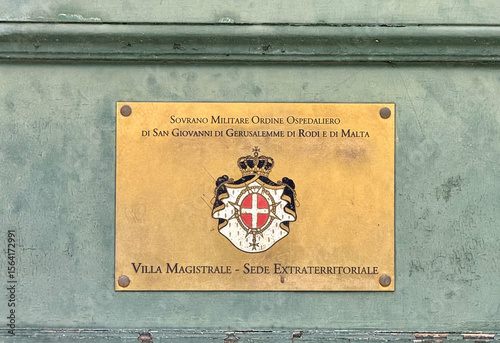 Plaque of the Magistral Villa, Order of Malta