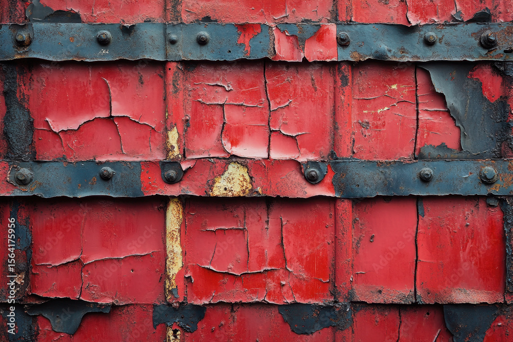 Peeling red and black wall. Peeling red and black wall.