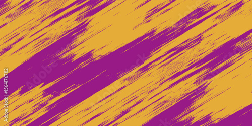 Abstract Sports Background with Yellow and Purple Brush Texture and Halftone Effect. Dirty Grunge Background