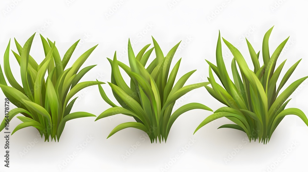 Obraz premium Vibrant Green Grass Tufts Lush Foliage Nature Plants