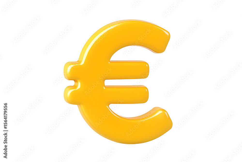 Obraz premium Shiny, golden Euro symbol in 3D rendering against a black background