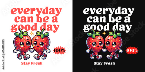 Cute Strawberry Couple: Everyday Can Be a Good Day