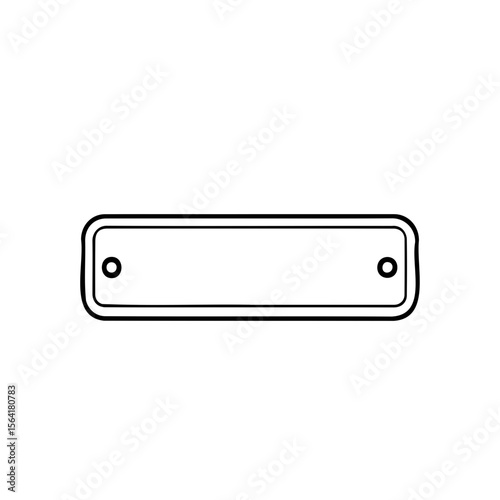 Blank rectangular plaque illustration in minimalist design, ideal for customization, copy space, on transparent background