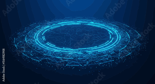 Abstract technological glowing circle background for futuristic concept design