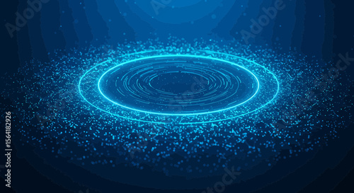 Futuristic Glowing Portal with Particle Field: A Captivating Abstract Technology Concept