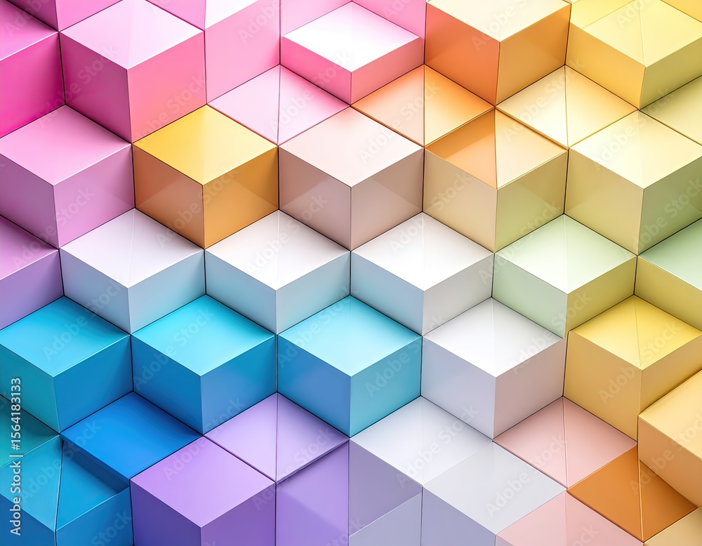 Obraz premium Colorful Abstract Cubes Background Pattern