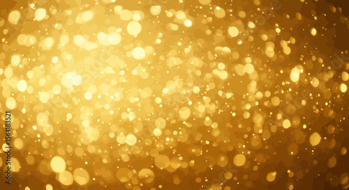 Abstract festive golden background with sparkling glittering lights bokeh effect
