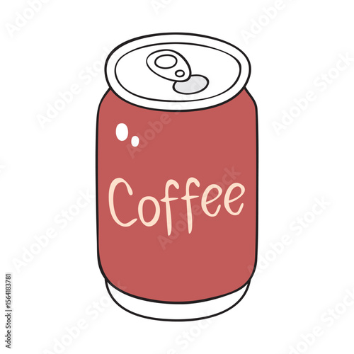 Cold brew iced coffee drink can illustration isolated vector