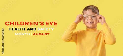 Cute little boy in eyeglass...