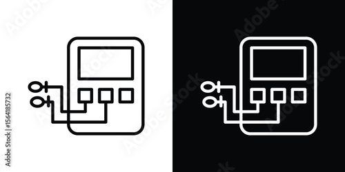 Dialysis icons in line style. Editable black and white strokes