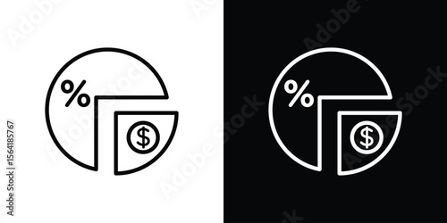 Dividend yield icons in line style. Editable black and white strokes