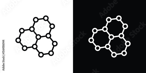 Graphene icons in line style. Editable black and white strokes